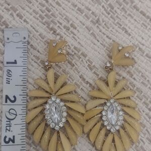 Elegant Yellow Crystal Drop Earrings